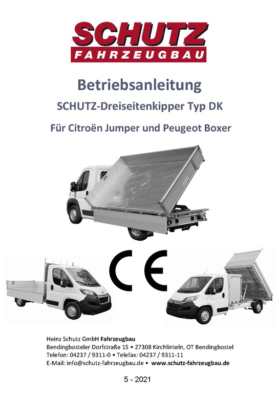 Bedienungsanleitung für Schutz PSA Dreiseitenkipper