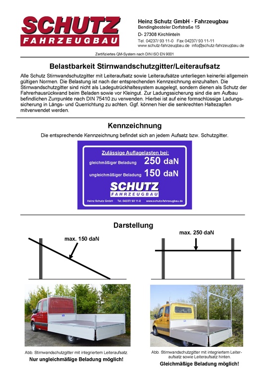 Bedienungsanleitung für Schutz Stirnwandschutzgitter